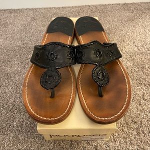 Jack Rogers “Jacks Flat Sandal” Black Size 10M